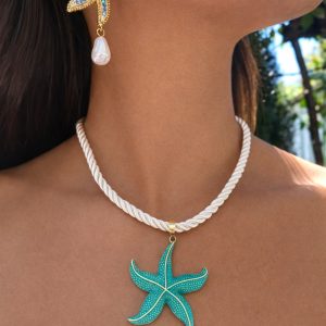 Conjunto Collar y Aros de Mar